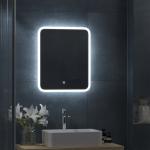 Зеркало 500 х 600 мм, сенсорное, с внутренней ЛЭД подсветкой, безрамочное