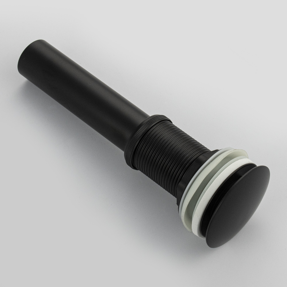 BRIMIX - Верхняя часть ( донный клапан ) сифона - автомата на раковину без перелива, чёрного цвета