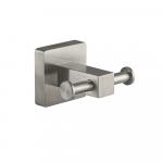 Крючок двойной, из нержавеющей стали, с квадратным основанием, цвет САТИН.