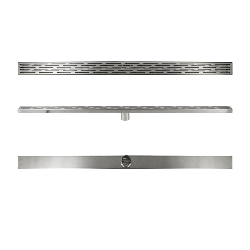САНАКС - Трап 1200х68 мм, нержавеющая сталь, линейный, вертикальный, крышка решётка узор с гидрозатвором
