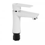 Смеситель на раковину, БЕЗ ГИБКОЙ ПОДВОДКИ, шаровый из высокопрочного АБС пластика, цвет БЕЛЫЙ.