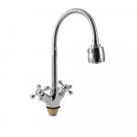 Смеситель для кухни, с гибким изливом, м/к, с большим двухрежимным аэратором, цвет ХРОМ.