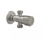 Кран 1/2ш х1/2ш х 1/2 накидная гайка, корпус из нержавеющей стали марки SUS 304, пластиковая ручка, цвет САТИН.