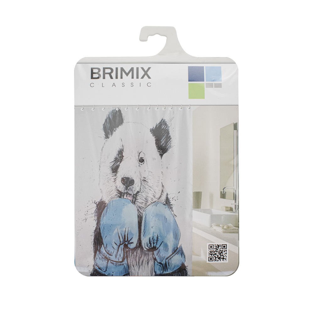 BRIMIX - Шторка в ванную комнату фотопечать ПАНДА, 180 х200 см