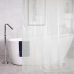 Шторка для ванной комнаты виниловая EVA, с 3D эффектом, квадрат, 12 прозрачных колец в комплекте