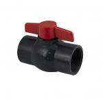 Кран шаровый 2" г/г, резьбовой, ручка-бабочка, из ПВХ (PVC-U) пластика, цвет СЕРЫЙ.