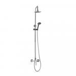 Смеситель без излива + стойка душевая "тропический душ", с двумя лейками, цвет ХРОМ.