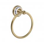 Держатель полотенца кольцо, с керамической вставкой с орнаментом, цвет БРОНЗА.