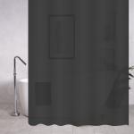 Штора для ванной комнаты, ЧЕРНАЯ матовая, рельефная, с кольцами, 180 х180 см, ПЕВА