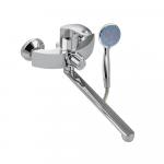 Смеситель для ванны, с  длинным изливом, шаровый, разборный корпус, цвет ХРОМ.