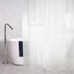 Шторка для ванной комнаты виниловая EVA, с 3D эффектом, матовая, 12 прозрачных колец в комплекте