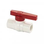 Кран шаровый 1/2" г/г, резьбовой, ручка-рычаг, из ПВХ (PVC-U) пластика, цвет БЕЛЫЙ.