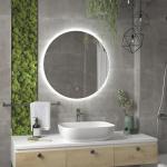 Зеркало круглое D 700 мм, сенсорное, с внутренней ЛЭД подсветкой, ореольное свечение.