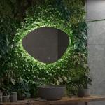 Зеркало 700 х 1000 мм, сенсорное, ГОРИЗОНТАЛЬНОЕ, с внутренней ЛЭД подсветкой, безрамочное, с ореольным свечением