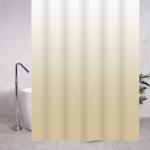 Штора однотонная, бежевый переход, матовая, в ванную комнату, с кольцами, ПЕВА, 180 х 180 см.