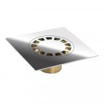 Трап латунный 150х150 мм, выход 50 мм, вертикальный, нижняя часть - бронза