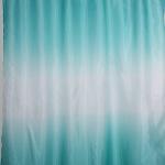 Штора с рисунком, БИРЮЗОВЫЙ, ЦВЕТОВОЙ ПЕРЕХОД, в ванную комнату, без колец, полиэстэр