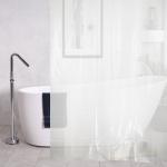 Шторка для ванной комнаты виниловая EVA, с 3D эффектом, рельеф кожа, 12 прозрачных колец в комплекте