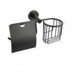 Держатель освежителя воздуха и туалетной бумаги с экраном, на круглом основании, цвет ГРАФИТ.