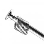 Карниз в ванную комнату, хромированный 1.2 х 2.2, с хромированными кольцами