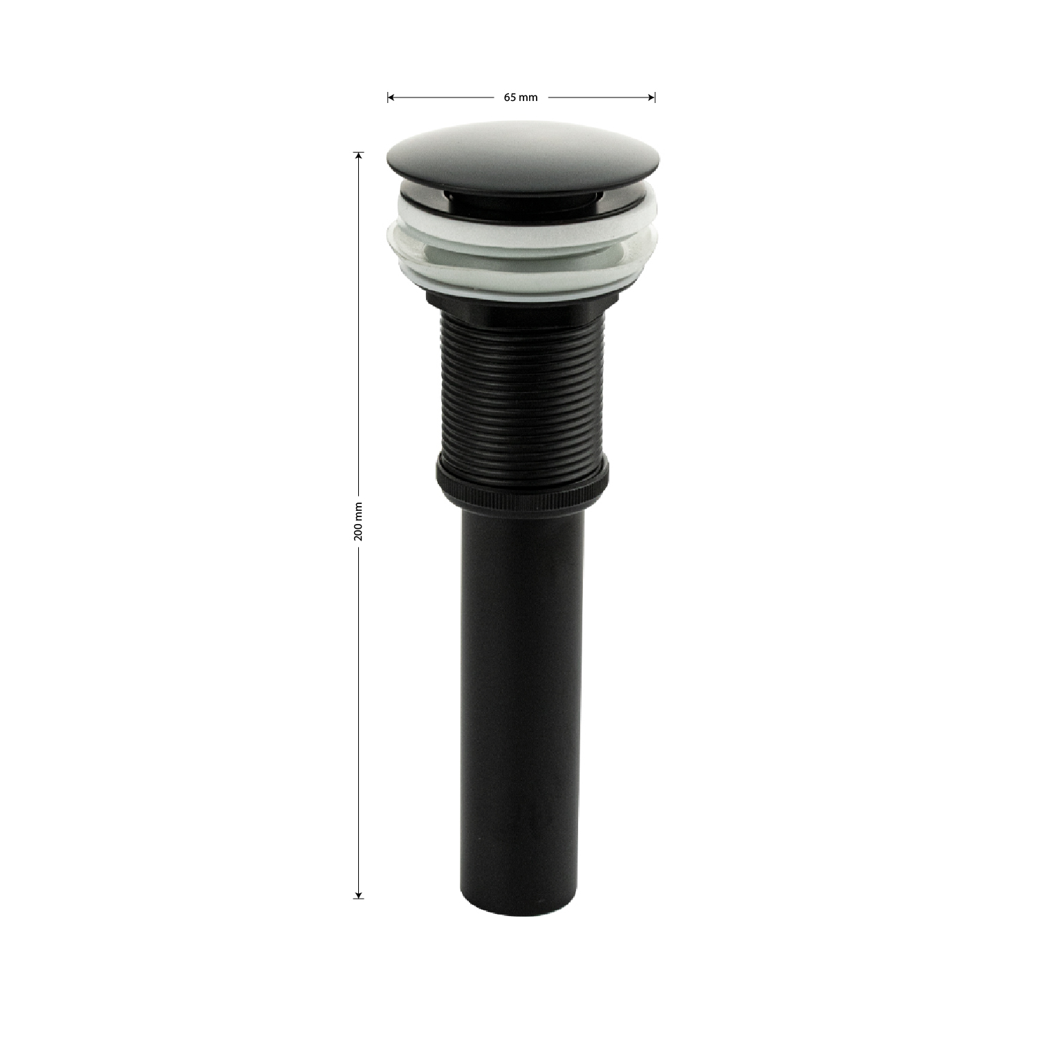 BRIMIX - Верхняя часть ( донный клапан ) сифона - автомата на раковину без перелива, чёрного цвета