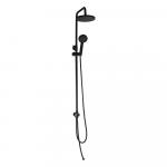 Стойка душевая тропический душ с двумя круглыми лейками, без смесителя, из нержавеющей стали, цвет ЧЕРНЫЙ.