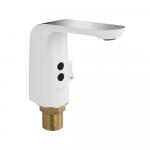 Смеситель сенсорный для раковины, с регулировкой температуры воды на корпусе, цвет БЕЛЫЙ/ХРОМ.