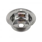 Мойка врезная круглая, d = 49 см, из нержавеющей стали, толщина 0,8 мм, глубина 180 мм + большой сифон с переливом