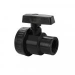 Кран шаровый 3/4" г/г, резьбовой, разборный, ручка-бабочка, из ПВХ (PVC-U) пластика, цвет ЧЁРНЫЙ.