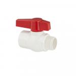 Кран шаровый 1" г/ш, резьбовой, ручка-рычаг, из ПВХ (PVC-U) пластика, в пакете, цвет БЕЛЫЙ.