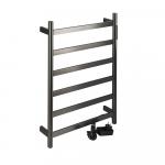 Полотенцесушитель электрический, ЛЕСЕНКА, 480 х 730 х 90 мм, на 6 перекладин, 75 Вт, 220В / 50 Гц, из нержавеющей стали, с таймером до 24 часов, цвет ГРАФИТ.