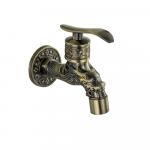 Кран водоразборный на 1/2", 10 см от стены, металлокерамика, с аэратором, цвет БРОНЗА.