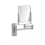 Зеркало косметическое настенное, прямоугольное, корпус из нержавеющей стали, цвет ХРОМ.