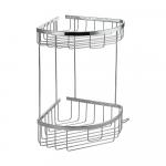 Полочка угловая овальная двойная, с креплением к стене 