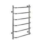 Полотенцесушитель СКОБА, 6 перекладин, 500х800 мм, с боковым подключением м/осевое - 500 мм, труба -"1" x 2 мм, нержавеющая сталь, цвет ХРОМ. 