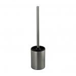 Ёрш для унитаза, напольный, круглый, без крышки, из нержавеющей стали, цвет САТИН