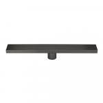 Трап линейный 500 х 70 мм, нержавеющая сталь, вертикальный выпуск 50 мм, крышка решётка, с гидрозатвором, цвет ГРАФИТ.