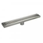 Трап душевой 500х80 мм, вертикальный выпуск 50мм, с гидрозатвором, из нержавеющей стали марки SUS 304, цвет САТИН.