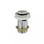 Верхняя часть (донный клапан) сифона - автомата на раковину с переливом, маленькая пробка, из нержавеющей стали, цвет ХРОМ. 