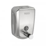 Дозатор жидкого мыла настенный, металлический, с глазком, из нержавеющей стали марки 304, на 500 мл