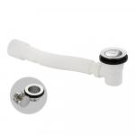 Сифон для душевого поддона, с системой клик - клак, с гофрой, выпуск с мусоросборником, цвет ХРОМ.