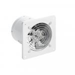 Вытяжной вентилятор осевой, Ø150 мм, с обратным клапаном, металлический, цвет БЕЛЫЙ.