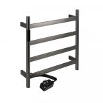 Полотенцесушитель электрический, 475 х 505 х 90 мм, лесенка 4 перекладины, 75 Вт, из нержавеющей стали, сенсорное управление с таймером до 24 часов, цвет ГРАФИТ.