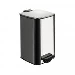 Ведро из нержавеющей стали, с педалью, квадратное, 8 литров, крышка микролифт, цвет ХРОМ.