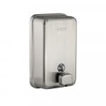 Дозатор для жидкого мыла 1000 мл, настенный, прямоугольный корпус с глазком, из нержавеющей стали марки SUS 304, цвет САТИН.