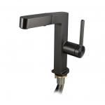 Смеситель кухонный, шаровый, Г - образный излив вытяжной, корпус из латуни под цвет графита