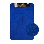 Коврик в ванную КРОСС-ЛООП, двойной, СИНИЙ,однотонный, 500х800, 500х400 мм,100% полиэстер