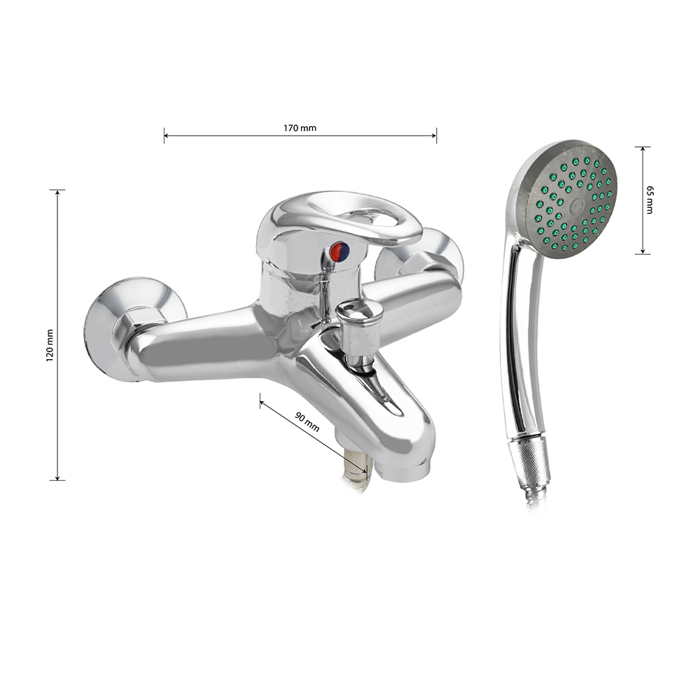 STELS - Смеситель в ванную, короткий излив, шаровый - Санакс