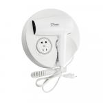 Фен для волос в ванную комнату с боковым креплением, с розеткой, на круглом основании, 1600Вт