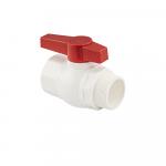 Кран шаровый 2" г/ш, резьбовой, ручка-рычаг, из ПВХ (PVC-U) пластика, в пакете, цвет БЕЛЫЙ.